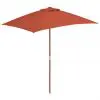 vidaXL Outdoor Parasol with Wooden Pole 150×200 cm Terracotta vidaXL Outdoor Parasol with Wooden Pole 150×200 cm Terracotta