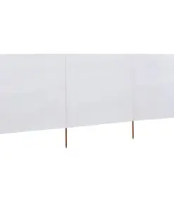vidaXL 3-panel Wind Screen Fabric 400×120 cm White