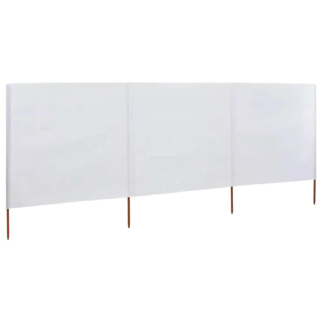 vidaXL 3-panel Wind Screen Fabric 400×120 cm White