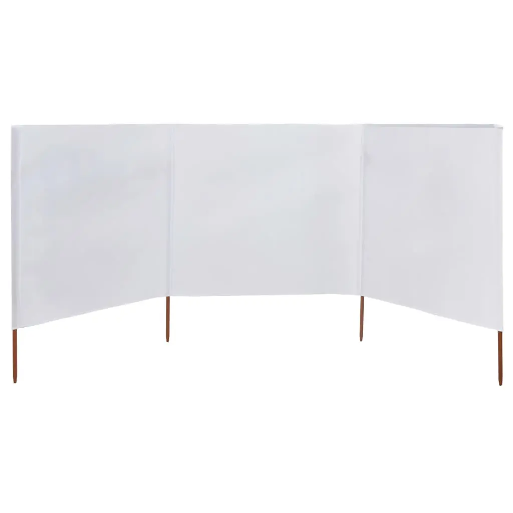 vidaXL 3-panel Wind Screen Fabric 400×120 cm White