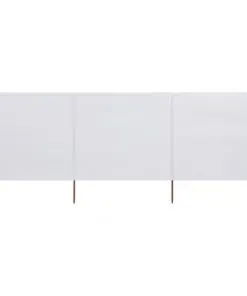 vidaXL 3-panel Wind Screen Fabric 400×120 cm White
