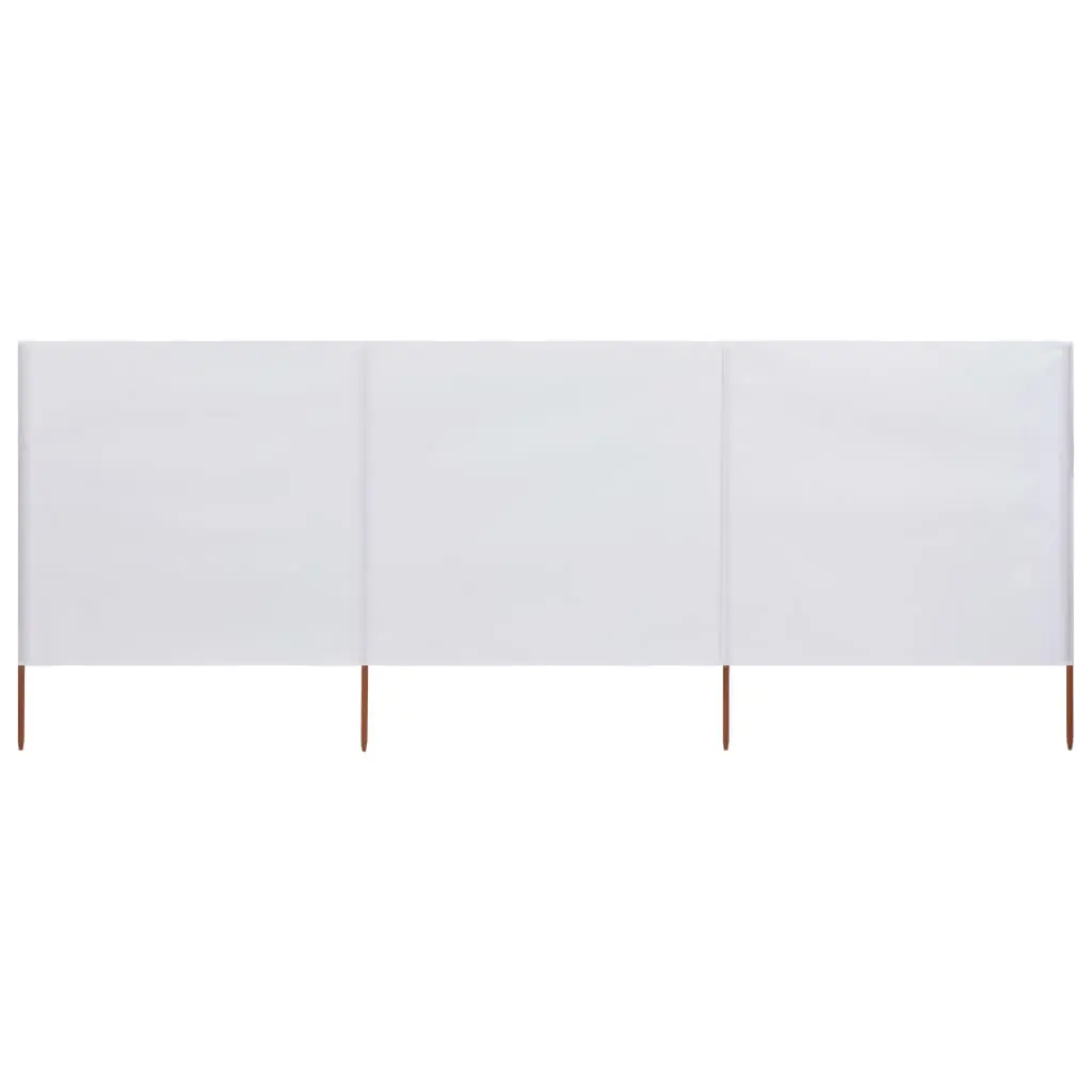 vidaXL 3-panel Wind Screen Fabric 400×120 cm White