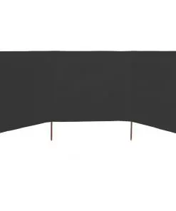 vidaXL 3-panel Wind Screen Fabric 400×120 cm Anthracite