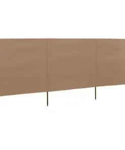 vidaXL 3-panel Wind Screen Fabric 400×120 cm Taupe