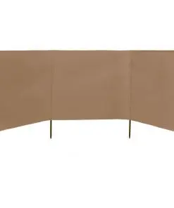 vidaXL 3-panel Wind Screen Fabric 400×120 cm Taupe