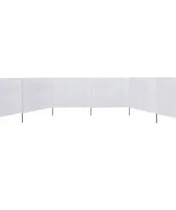 vidaXL 6-panel Wind Screen Fabric 800×80 cm White
