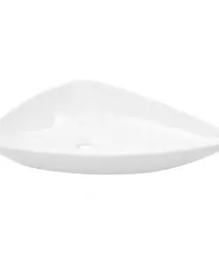 vidaXL Basin Ceramic White Triangle 645x455x115 mm