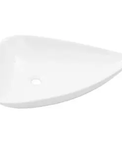 vidaXL Basin Ceramic White Triangle 645x455x115 mm
