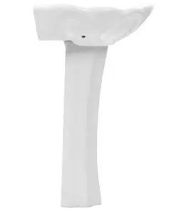 vidaXL Freestanding Basin with Pedestal Ceramic White 580x510x200 mm