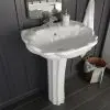vidaXL Freestanding Basin with Pedestal Ceramic White 580x510x200 mm