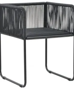 vidaXL Outdoor Chairs 2 pcs with Pillows Poly Rattan Black