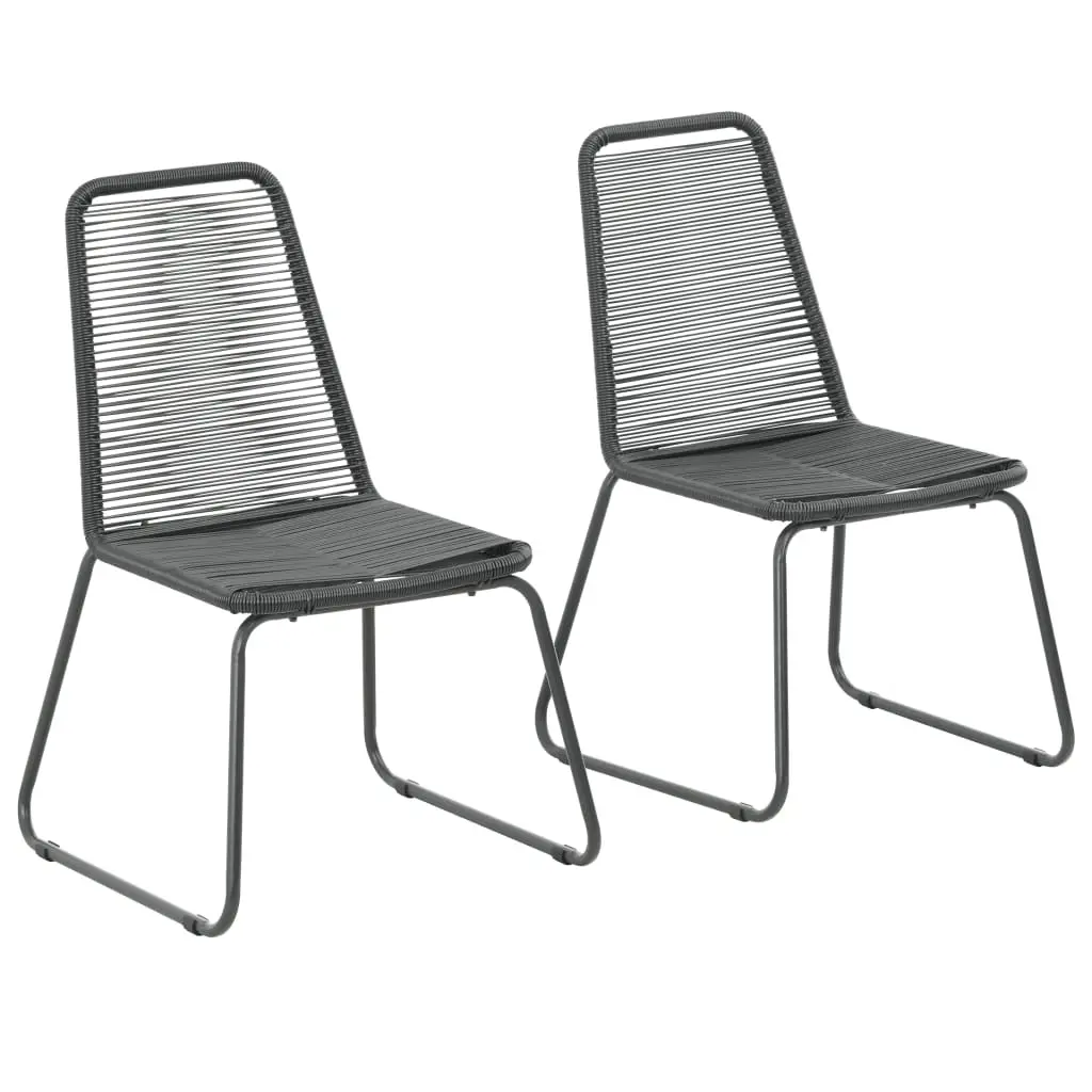 vidaXL Stackable Outdoor Chairs 2 pcs Poly Rattan Black