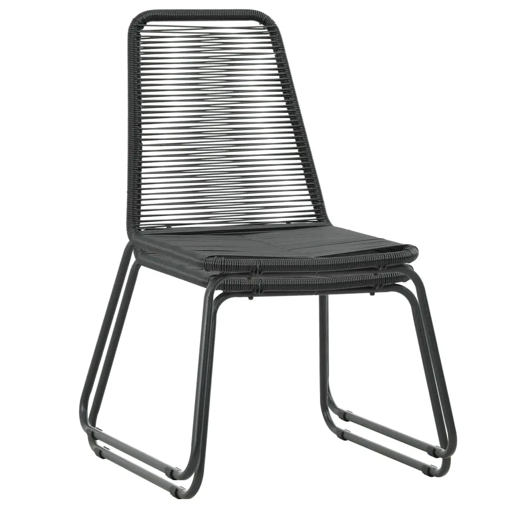 vidaXL Stackable Outdoor Chairs 2 pcs Poly Rattan Black