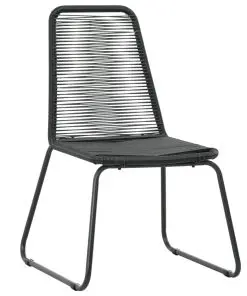 vidaXL Stackable Outdoor Chairs 2 pcs Poly Rattan Black