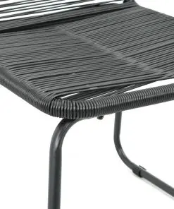 vidaXL Stackable Outdoor Chairs 2 pcs Poly Rattan Black