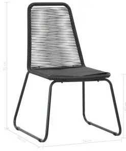 vidaXL Stackable Outdoor Chairs 2 pcs Poly Rattan Black