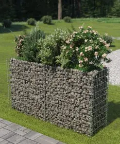 vidaXL Gabion Planter Galvanised Steel 180x50x100 cm