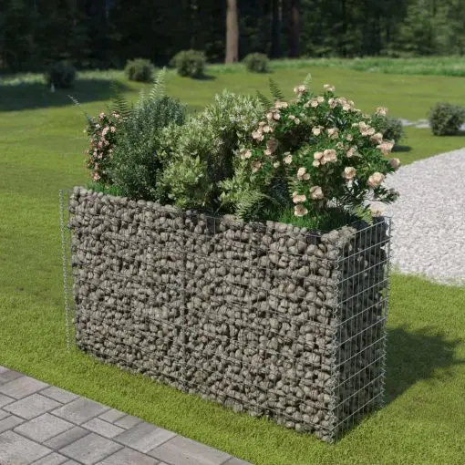 vidaXL Gabion Planter Galvanised Steel 180x50x100 cm