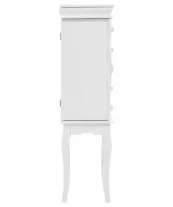 vidaXL Free Standing Jewelery Cabinet White