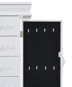 vidaXL Free Standing Jewelery Cabinet White