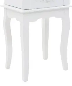 vidaXL Free Standing Jewelery Cabinet White
