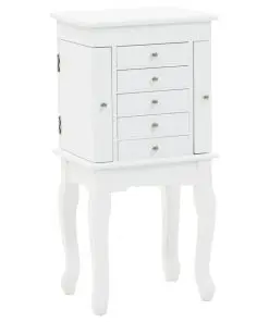 vidaXL Free Standing Jewelery Cabinet White