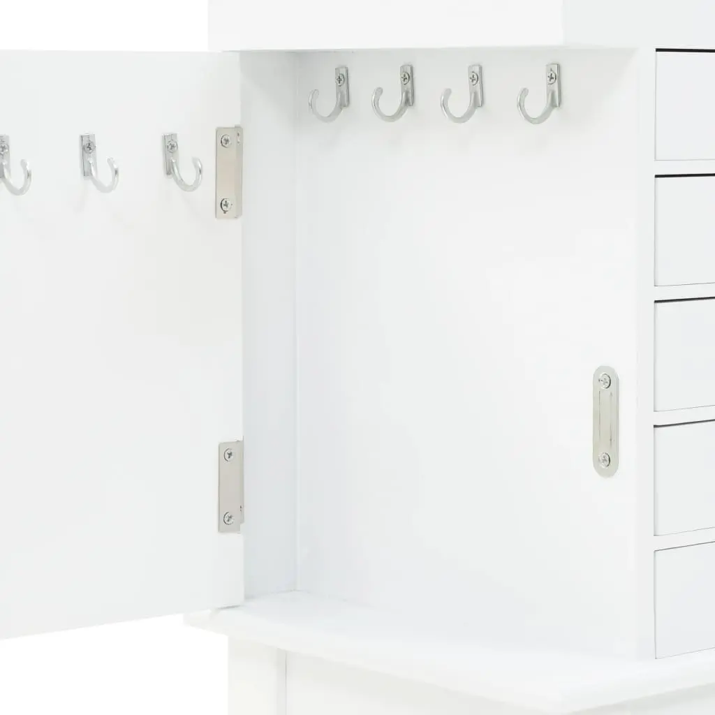 vidaXL Free Standing Jewelery Cabinet White