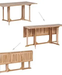 vidaXL 7 Piece Folding Outdoor Dining Set Solid Teak Wood