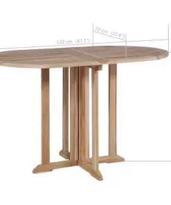 vidaXL Folding Butterfly Garden Table 120x70x75 cm Solid Teak Wood