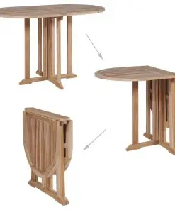 vidaXL 5 Piece Folding Outdoor Dining Set Solid Teak Wood