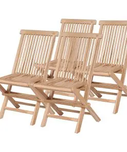 vidaXL 5 Piece Folding Outdoor Dining Set Solid Teak Wood