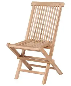 vidaXL 5 Piece Folding Outdoor Dining Set Solid Teak Wood