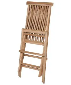 vidaXL 5 Piece Folding Outdoor Dining Set Solid Teak Wood