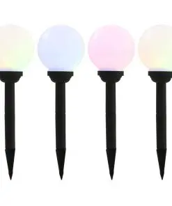vidaXL Outdoor Solar Lamps 4 pcs LED Spherical 15 cm RGB