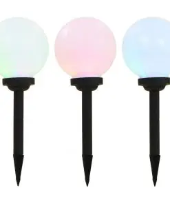 vidaXL Outdoor Solar Lamps 3 pcs LED Spherical 20 cm RGB