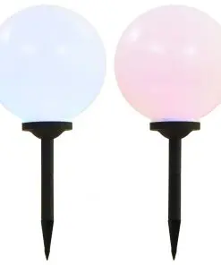 vidaXL Outdoor Solar Lamps 2 pcs LED Spherical 30 cm RGB