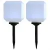 vidaXL Outdoor Solar Lamps 2 pcs LED Cubic 20 cm White