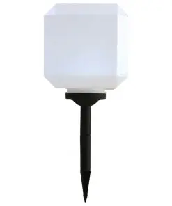 vidaXL Outdoor Solar Lamps 2 pcs LED Cubic 20 cm White