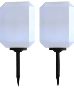 vidaXL Outdoor Solar Lamps 2 pcs LED 30 cm White