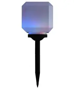 vidaXL Outdoor Solar Lamps 3 pcs LED Cubic 20 cm RGB