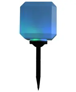 vidaXL Outdoor Solar Lamps 2 pcs LED Cubic 20 cm RGB