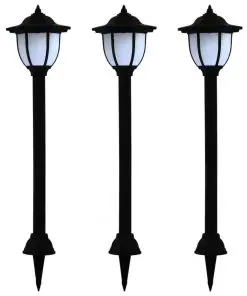 vidaXL Outdoor Solar Lamps 3 pcs LED Black