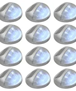 vidaXL Outdoor Solar Wall Lamps LED 12 pcs Round Silver
