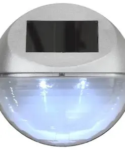 vidaXL Outdoor Solar Wall Lamps LED 12 pcs Round Silver