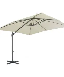 vidaXL Cantilever Umbrella with Aluminium Pole 300×300 cm Sand