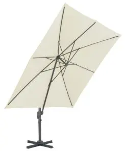 vidaXL Cantilever Umbrella with Aluminium Pole 300×300 cm Sand