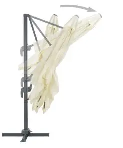 vidaXL Cantilever Umbrella with Aluminium Pole 300×300 cm Sand