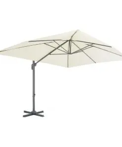 vidaXL Cantilever Umbrella with Aluminium Pole 400×300 cm Sand