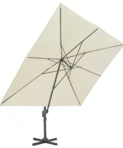 vidaXL Cantilever Umbrella with Aluminium Pole 400×300 cm Sand