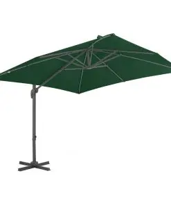 vidaXL Cantilever Umbrella with Aluminium Pole 400×300 cm Green